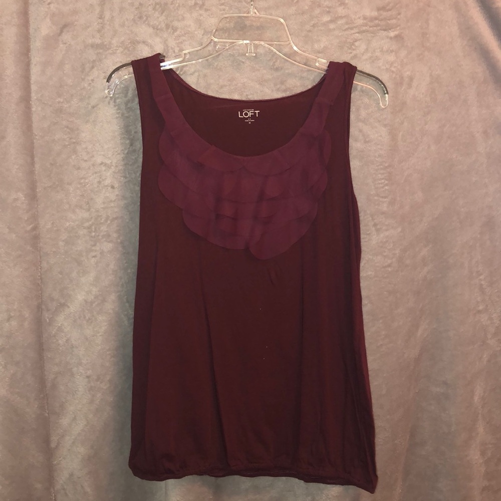 Loft tank with layered neck line